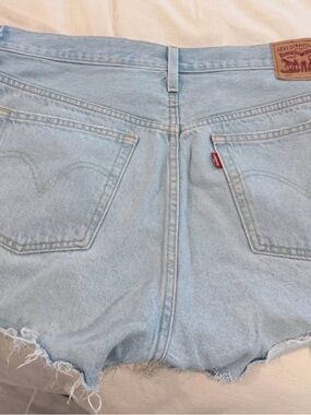 Levi's Light Blue Denim Cutoff Shorts with Frayed Hem